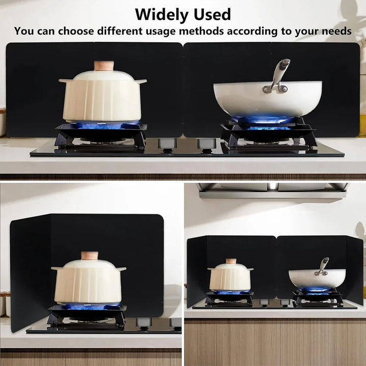 Lisslune | Foldable Stainless Steel Grease Splash Guard 2-Sided Oil Protector – CookShield