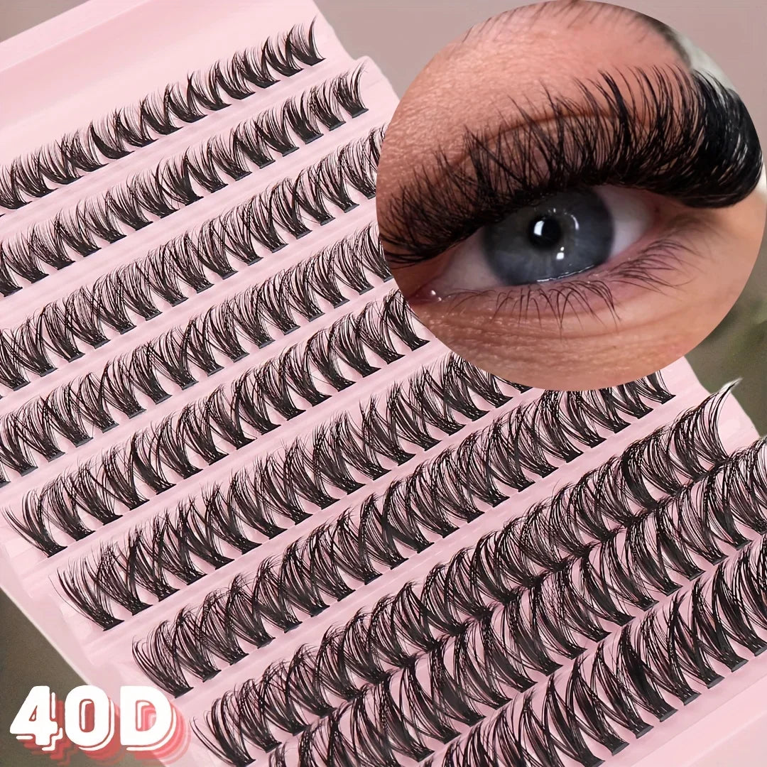 Rynx | 30/40/80D Russian DD Curl Artificial Eyelashes Thick mixed length 8-16mm self-adhesive fluffy style reusable extension eyelashes makeup
