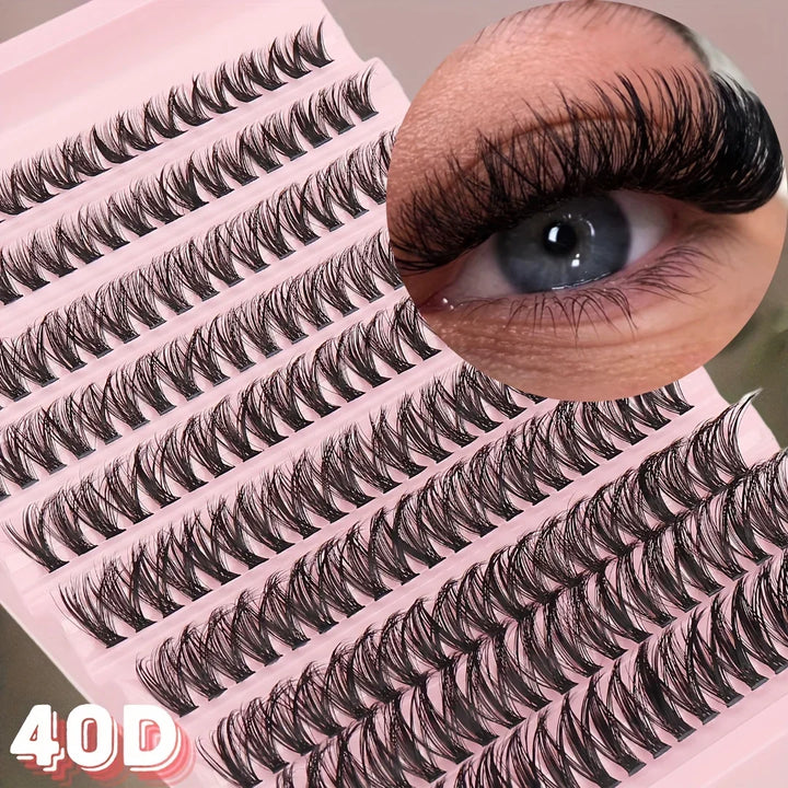 Rynx | 30/40/80D Russian DD Curl Artificial Eyelashes Thick mixed length 8-16mm self-adhesive fluffy style reusable extension eyelashes makeup