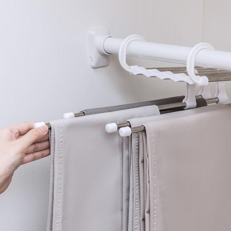 Lisslune | Versatile 5-in-1 telescopic organizer made of stainless steel for pants in the wardrobe