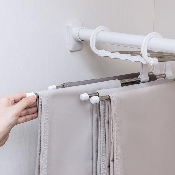 Lisslune | Versatile 5-in-1 telescopic organizer made of stainless steel for pants in the wardrobe