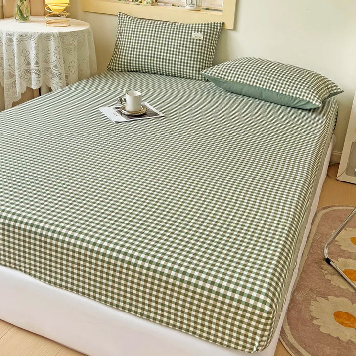 Rynx | Stripe Style Fitted Sheet with Elastic Bands Non-Slip Adjustable Mattress Cover for Double, King, and Queen Bed 90x200 150x200 180x200