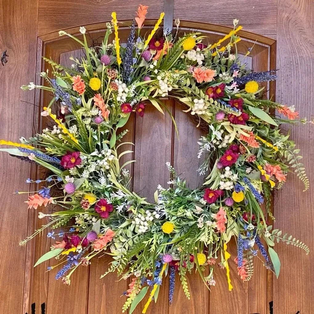 Lisslune | Handmade Floral Door Wreath for Indoor and Outdoor