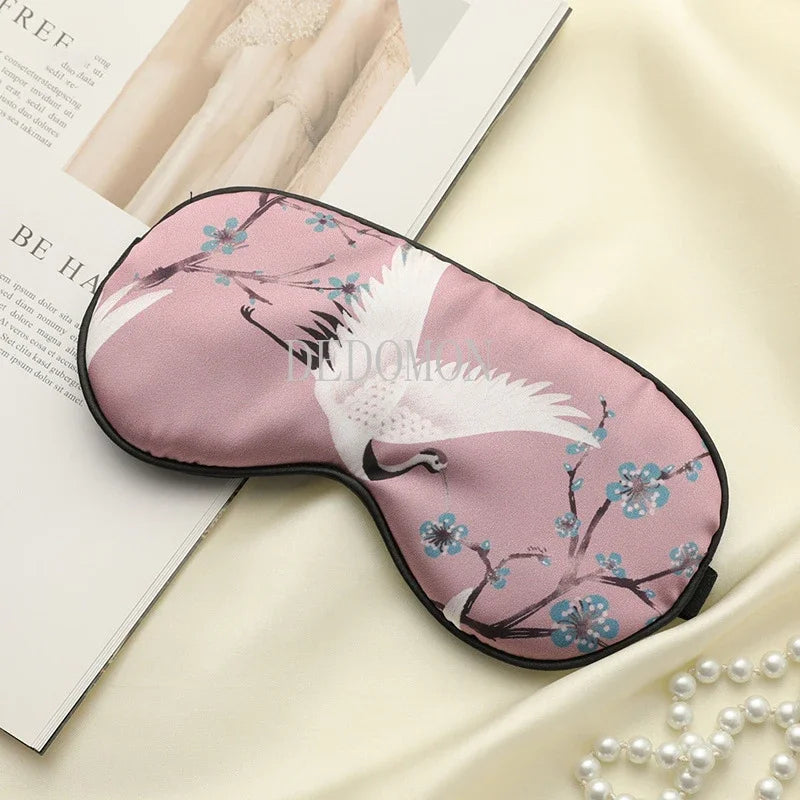 Lisslune | Grue de Soie – Luxury Silk Sleep Mask with Crane Design