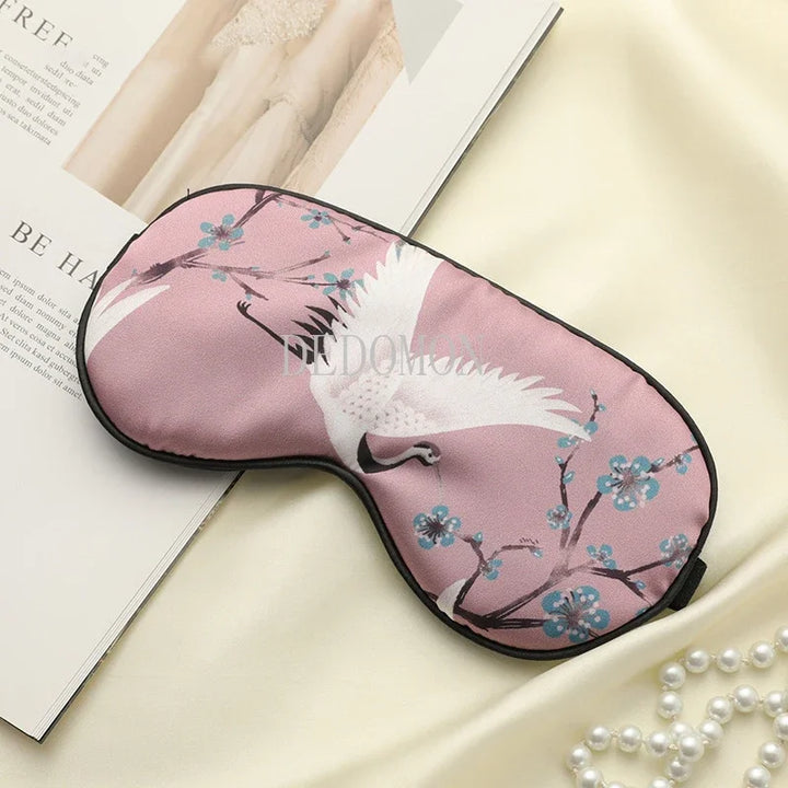 Lisslune | Grue de Soie – Luxury Silk Sleep Mask with Crane Design