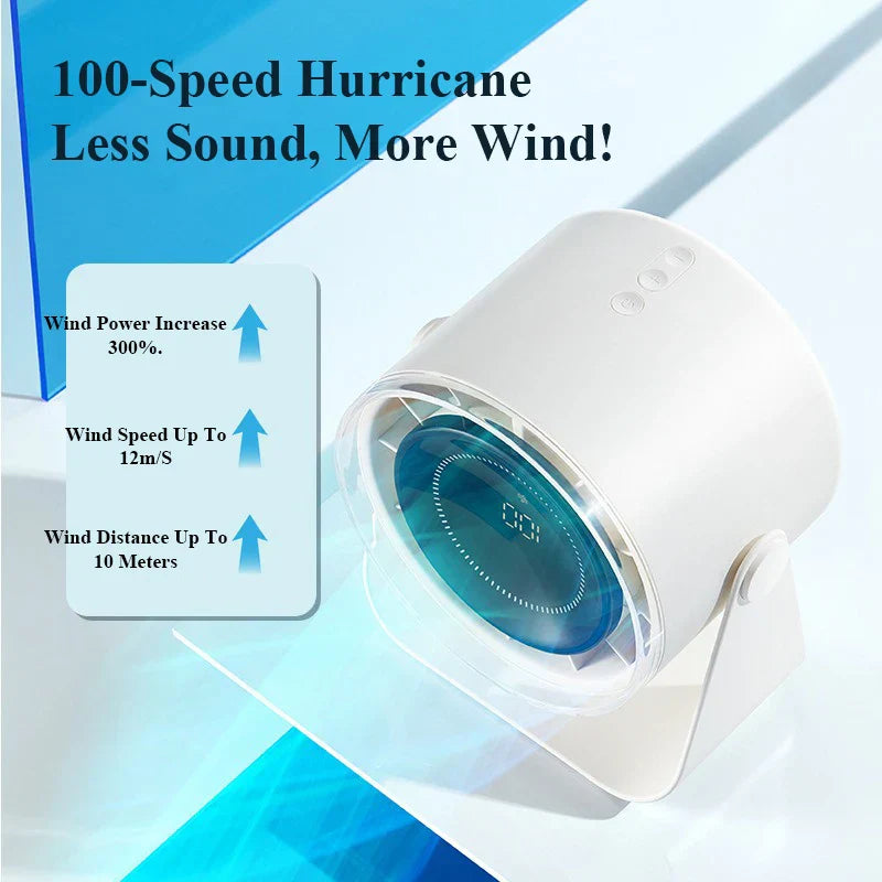 Lisslune | Multi-Speed Adjustable Rechargeable Travel Desktop Fan