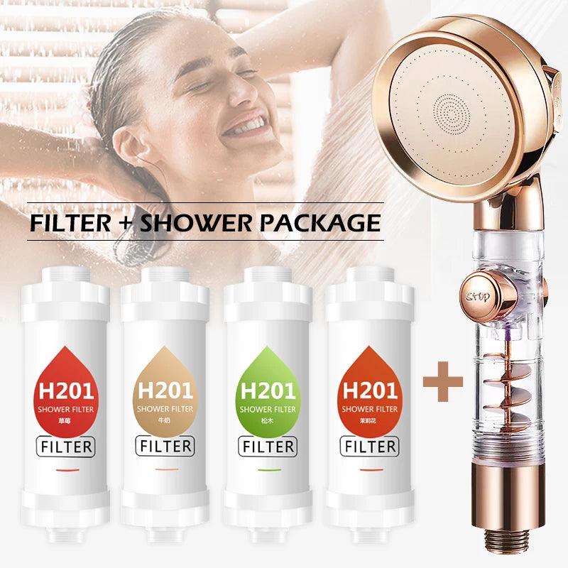 Lisslune | Vitamin C Infused Aromatherapy Spa Showerhead Filter for Hair and Skin Revitalization