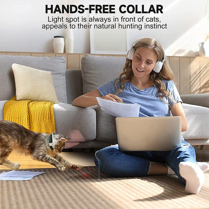 Lisslune | Adjustable Laser Cat Collar with USB Rechargeable Interactive Toy for Endless Fun