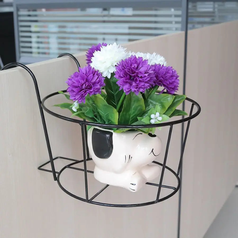 Lisslune | Practical plant pot holder with stable metal frame for balcony and terrace