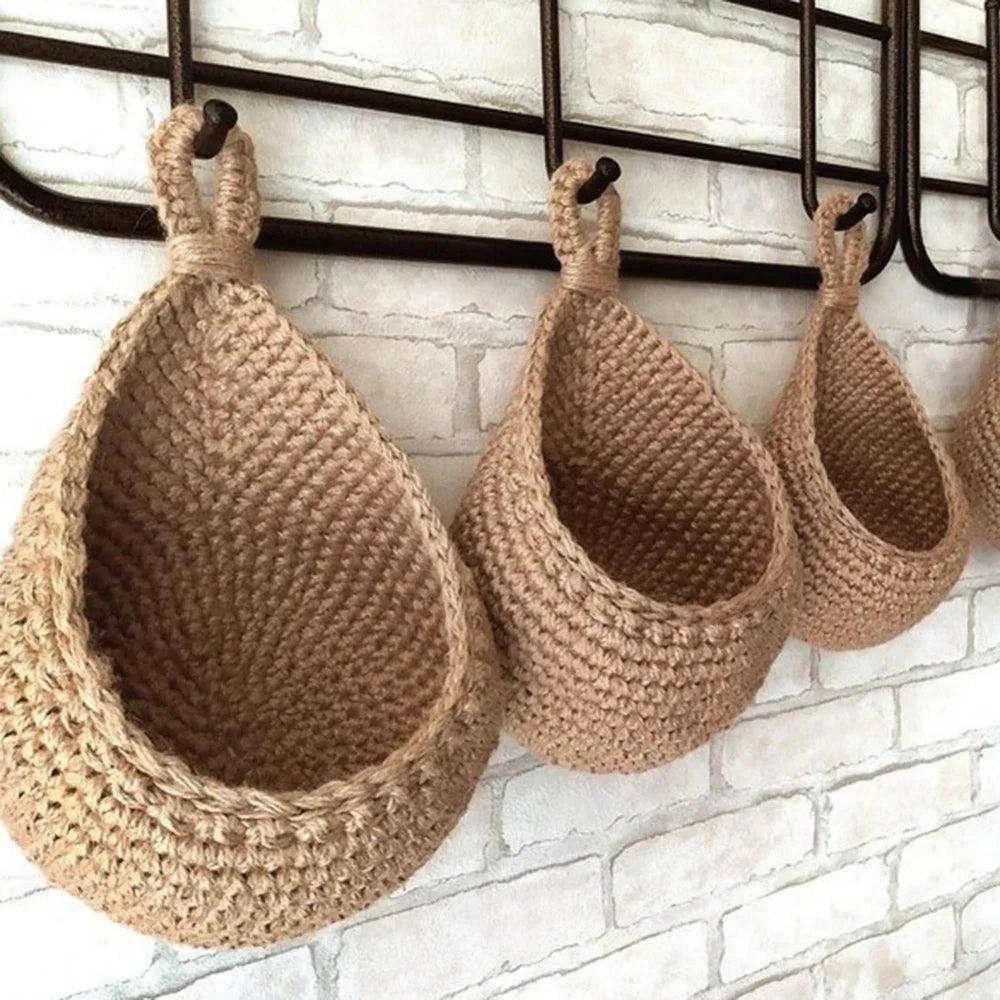 Lisslune | Sustainable Bohemian Jute Rope Hanging Basket for Elegant Fruit Presentation