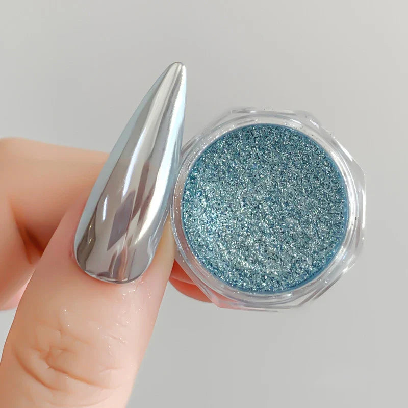 Rynx |1Jar Aurora Chameleon Snowflake Ultra-Thin Iridescent Nail Sequins Holographic Opal Eyeshadow Ice Glitter Nail Chameleon Flakes