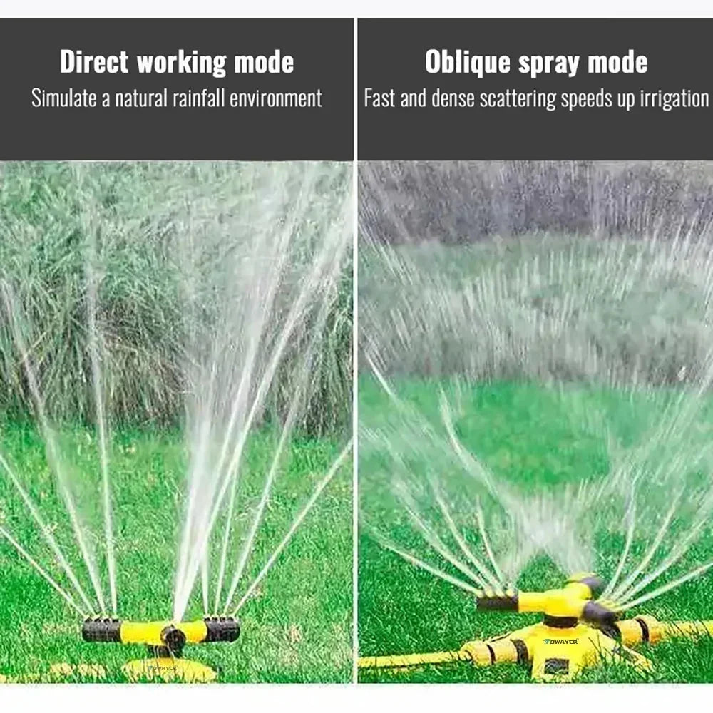 Lisslune | 360° Rotating Lawn Sprinkler | Stable, Multi-Angle Nozzles for Even Coverage in Large Gardens