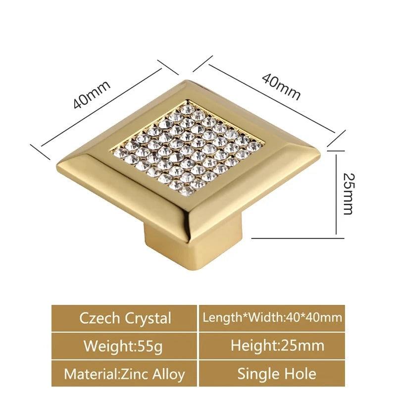 Lisslune | Luxurious Gold and Crystal Cabinet Handles - Exquisite Design and Lasting Quality