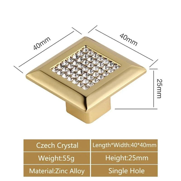 Lisslune | Luxurious Gold and Crystal Cabinet Handles - Exquisite Design and Lasting Quality