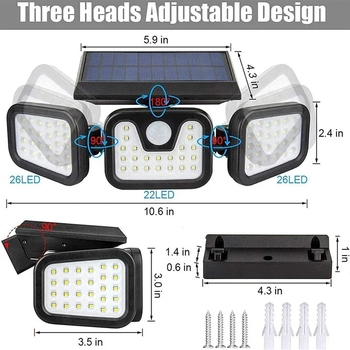 Lisslune | Power Save Motion Activated Outdoor Solar Lamp