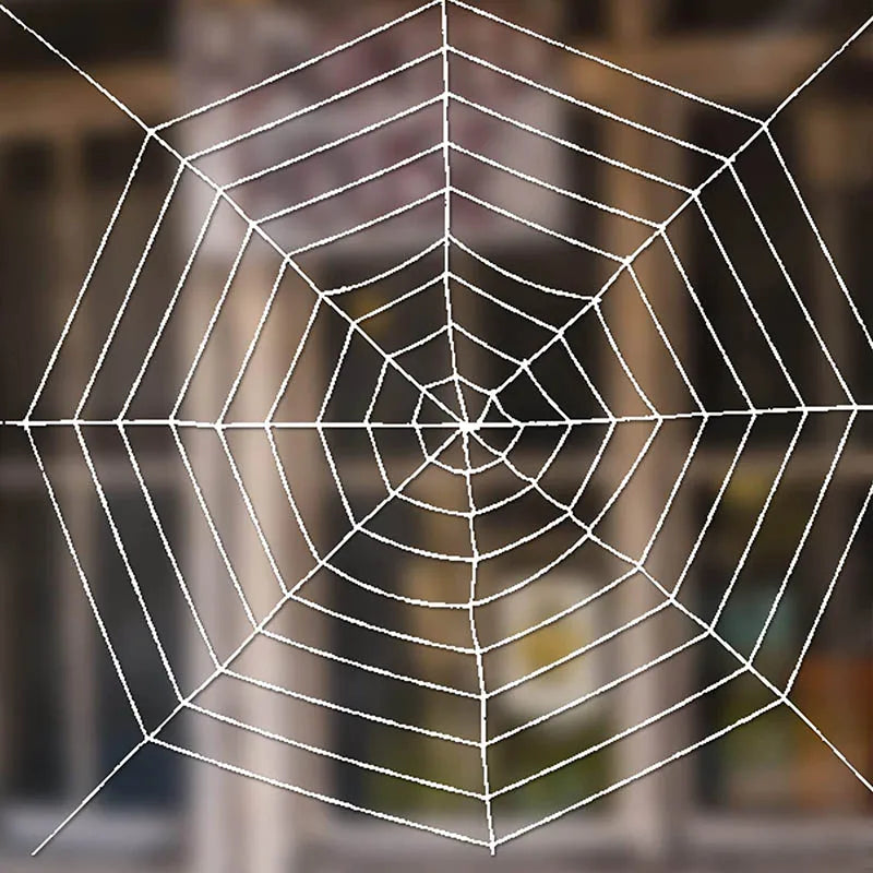 Rynx | 1.5M 2.5M Halloween Giant Spider Web Decoration Black White Stretchable Spider Web Party Indoor Outdoor Haunted House Home Decoration