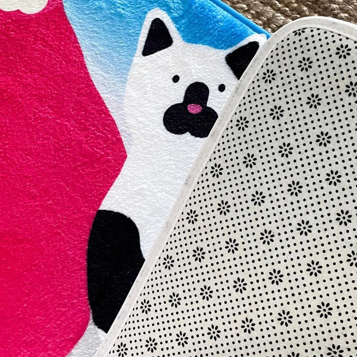 Rynx | Long Print Cat Bedroom Carpet Cartoon Animal Nightstand Mat Soft Living Room Carpet Floor Mat Doormat Kawaii Home Decor 48x140cm
