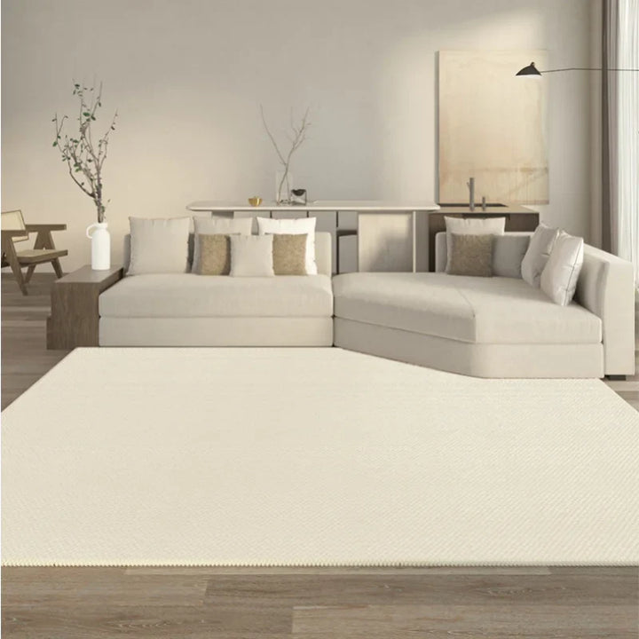 Rynx | Beige Bedroom Carpet Minimalist Solid Color Living Room Carpet Luxury Non-Slip Rug Customized Mats All-Around Carpet