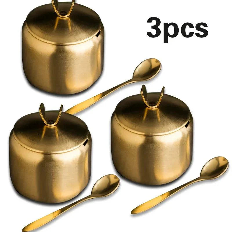 Lisslune | Elegant Stainless Steel Spice Organizer Set for a Modern Kitchen