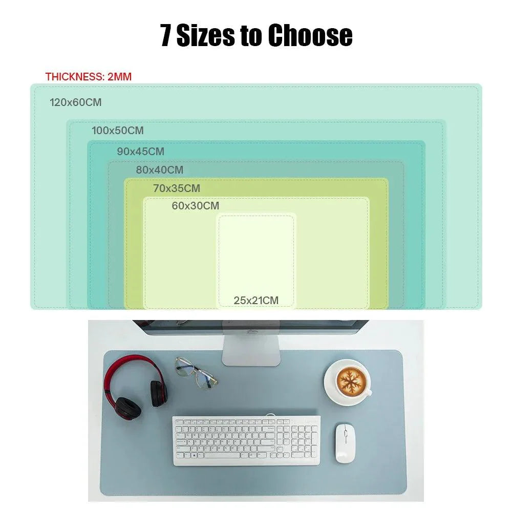 Lisslune | Premium Extra-Large Waterproof PU Leather Desk Protector - Multipurpose Mouse Pad for Office & Gaming with Anti-Slip Base