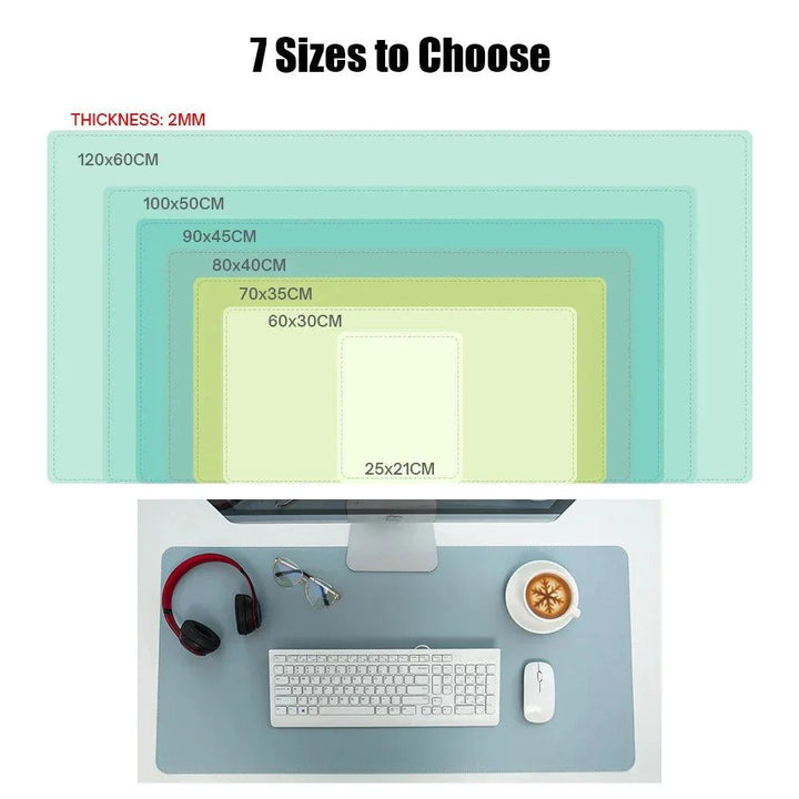 Lisslune | Premium Extra-Large Waterproof PU Leather Desk Protector - Multipurpose Mouse Pad for Office & Gaming with Anti-Slip Base