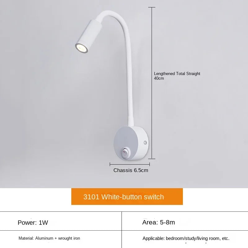Lisslune | Versatile LED Wall Lamp: Modern, Flexible, Perfect for Reading in Bed
