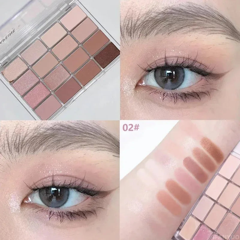Rynx | 20 Colors Matte Glitter Eyeshadow Palette Korean Makeup Pearlescent Eyeshadow Waterproof Acrylic Shadow Palettes Women's Cosmetics
