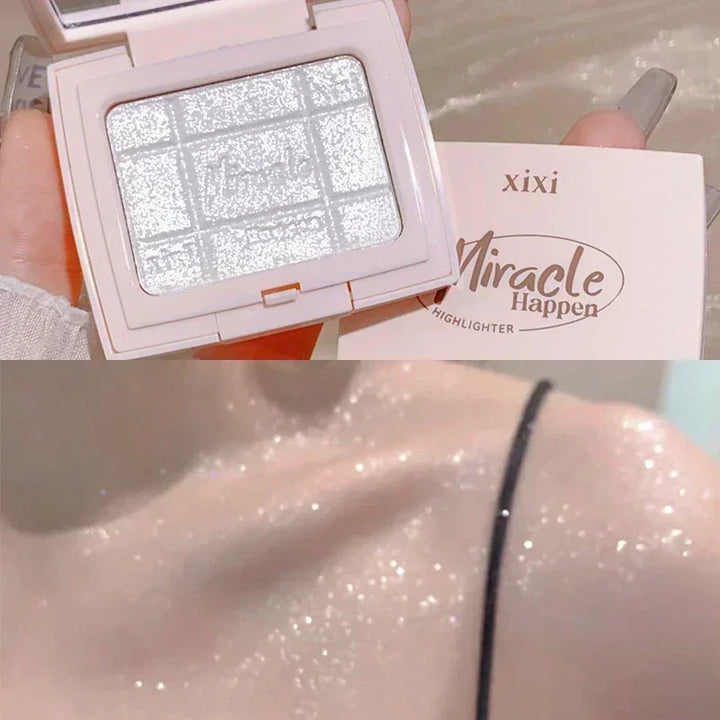 Rynx | Long-lasting Highlighter Eyeshadow Silky Diamond Highlighter Powder Glitter 3D Face Contour Shimmer Illuminator Makeup Cosmetics