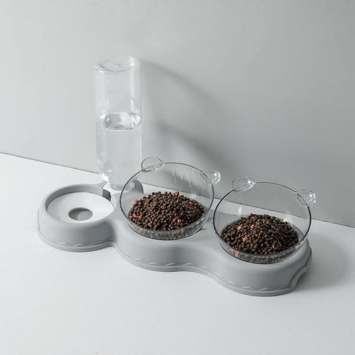 Lisslune | 3-in-1 Feeding Station with Water Dispenser & Elevated Bowl