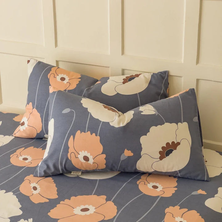 Rynx | 100% Cotton Thickened Pillowcase 48cm*74cm 2 Pieces Beauty Floral Print Pillowcase for Bedroom