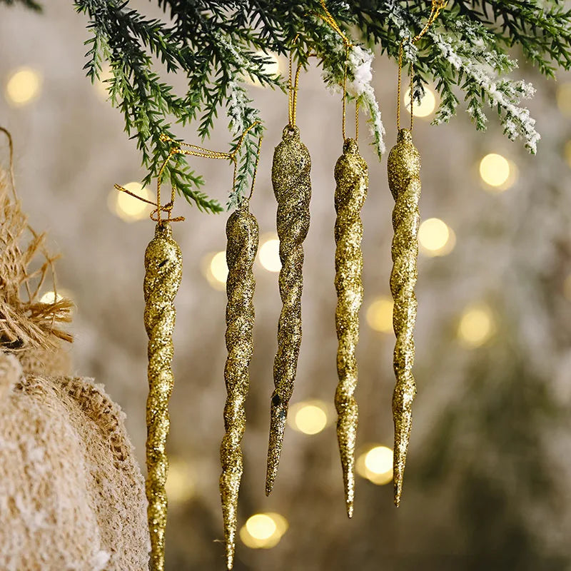 Rynx 10 pieces 13 cm Christmas simulation ice Christmas tree hanging ornament artificial icicles winter party Christmas New Year home decoration