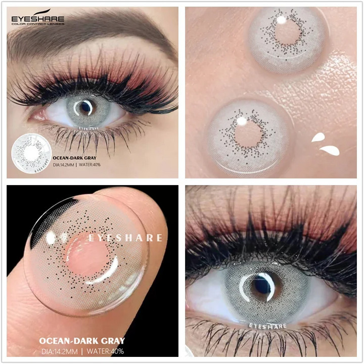Rynx | 1 Pair Colored Lenses Ocean Colored Contact Lenses Beautiful Pupil Makeup Contact Lens Annual Use Cosmetic Beauty Eye Lenses