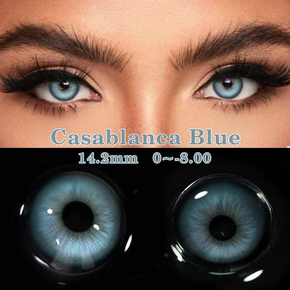 Rynx | New 1 Pair Colored Contact Lenses for Brown Eyes, Fashionable Blue Eye Lenses, Yearly Korean Gray Contact Lenses