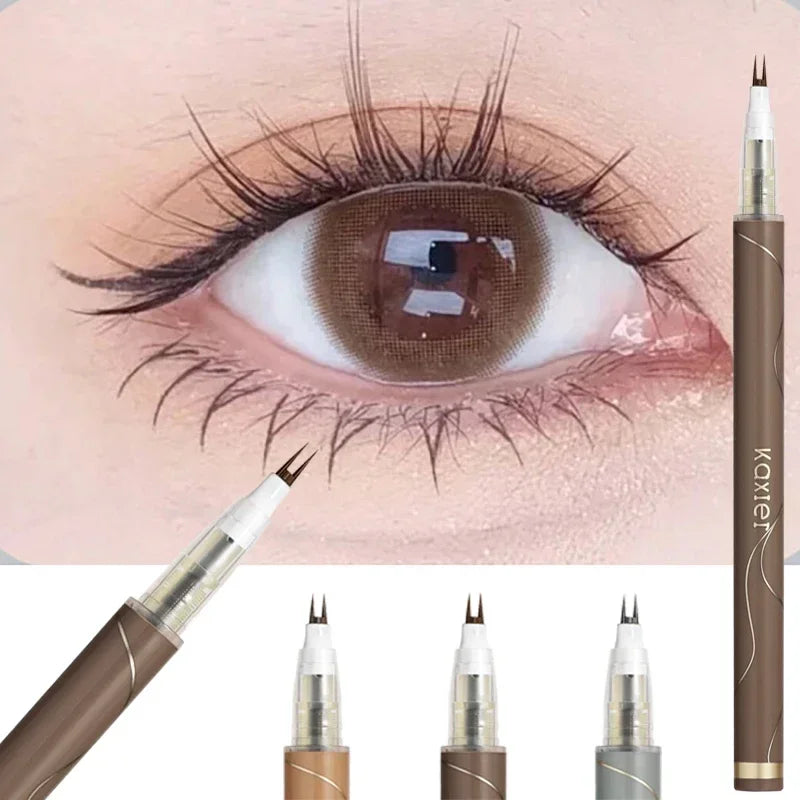 Rynx | Natural Double Fork Tip Under Lash Pen Ultra-thin Liquid Eyeliner Waterproof Lash Brow Eyeliner Pencil Makeup Tools