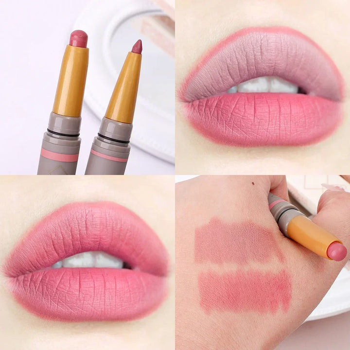 Rynx | Waterproof Lipstick Pencil Matte Nude Soft Solid Lipstick Pencil Long-lasting Professional Women's Lip Contour Korean Makeup