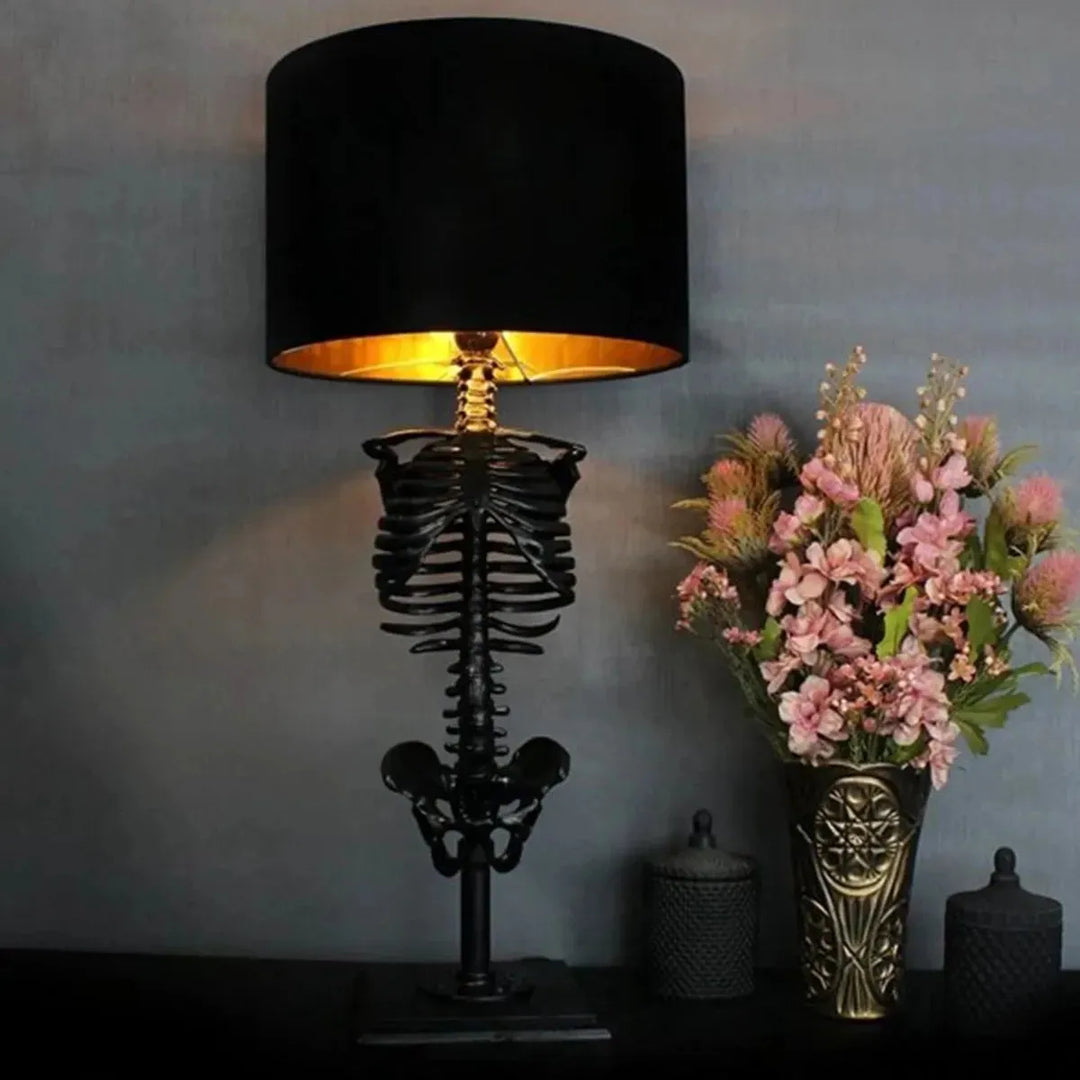 Lisslune | Skull Table Lamp Skeleton Horror 3D Statue Creative Party Ornament Prop Halloween Decoration Atmosphere Lamp Night Light