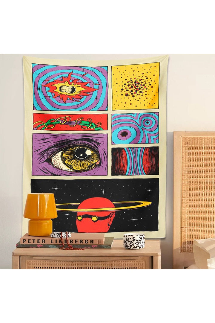 Lisslune | Cartoon Psychedelic Wall Tapestry