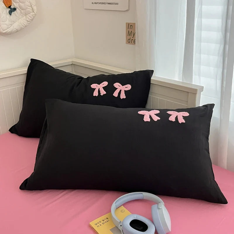 Rynx | INS washed cotton bedding set with pillowcase bed sheet single bed double bed orange duvet cover queen/king double bed