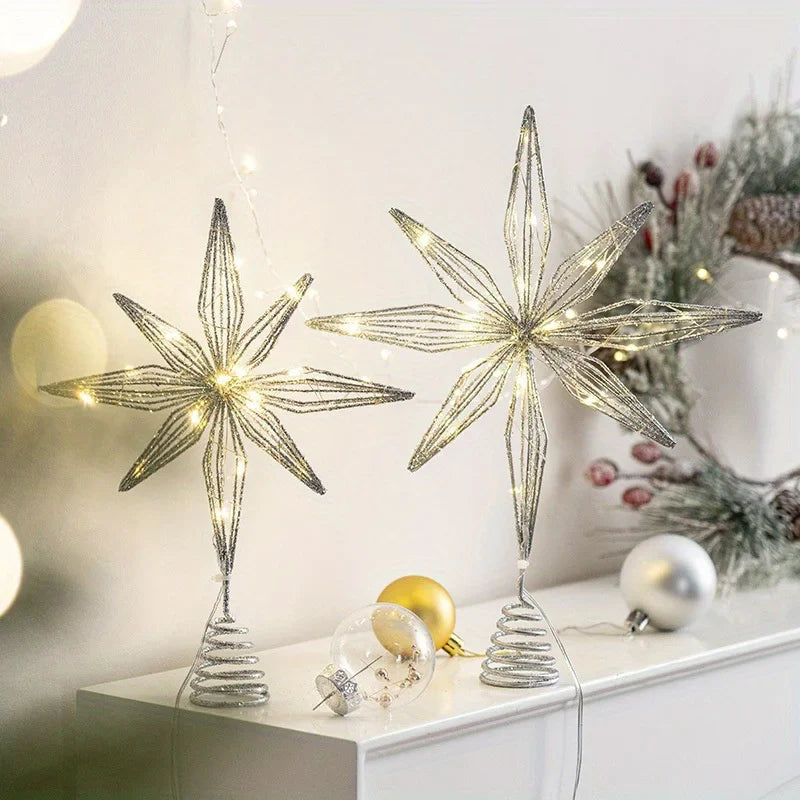 Rynx | Christmas Star Tree Topper, LED glowing Star Lamp, sparkling Night Light, festive Christmas Tree Decoration, Home Decor for Christmas