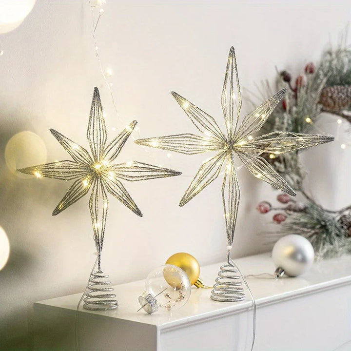 Rynx | Christmas Star Tree Topper, LED glowing Star Lamp, sparkling Night Light, festive Christmas Tree Decoration, Home Decor for Christmas