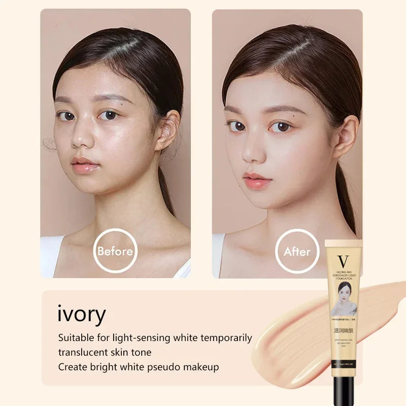 Rynx | 3 Colors Liquid Foundation Cream Coverage Acne Waterproof Long-lasting Oil-control Base Cream Make-up Moisturizing Matte Concealer Cosmetics