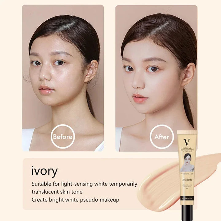 Rynx | 3 Colors Liquid Foundation Cream Coverage Acne Waterproof Long-lasting Oil-control Base Cream Make-up Moisturizing Matte Concealer Cosmetics
