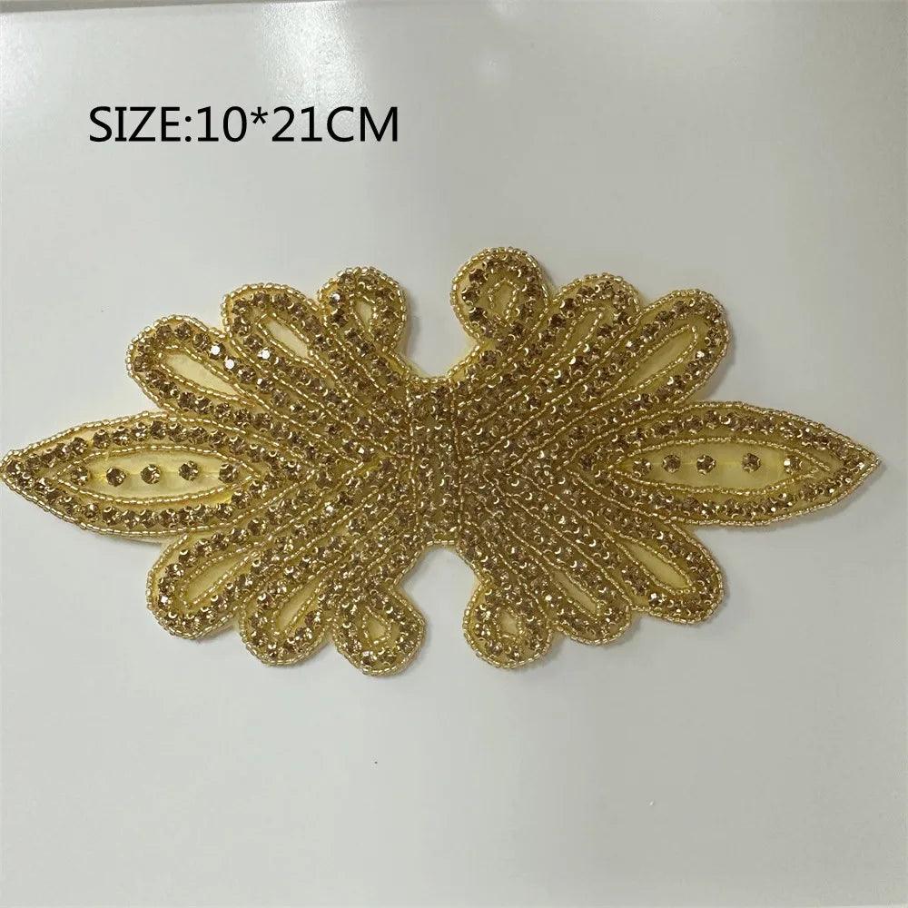 Lisslune | Shining Silver Rhinestone Flower Appliqué: Elegant Fashion Upgrade Accessory