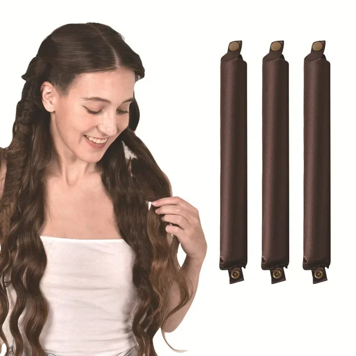 Rynx | No-Heat Flexi Curling Rod Curler for Sleeping Heatless Curlers for Hair Satin-covered Overnight Curlers Hair Rollers Hairband