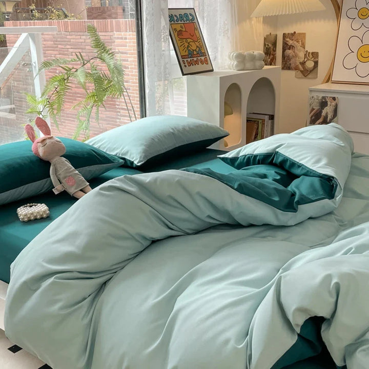 Rynx | Mashup color-grown cotton bedding set with pillowcase bed sheet single full bedding orange duvet cover queen/king double bed