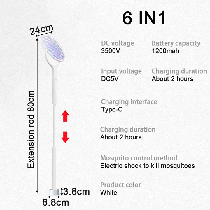 Lisslune | 6in1 Rotatable Electric Mosquito Zapper