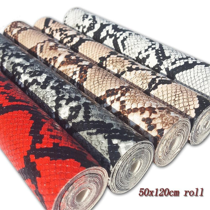 Lisslune | Exotic python pattern vegan leather roll for creative handmade accessories