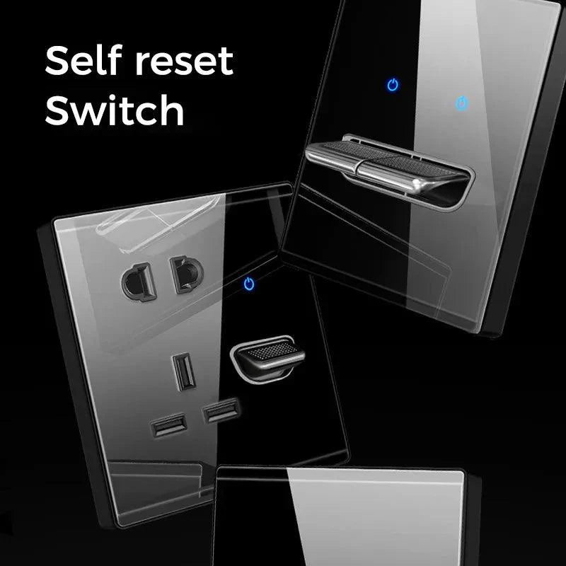 Lisslune | Elegant LED Crystal Glass Light Switch Panel - Versatile Multi-Control System