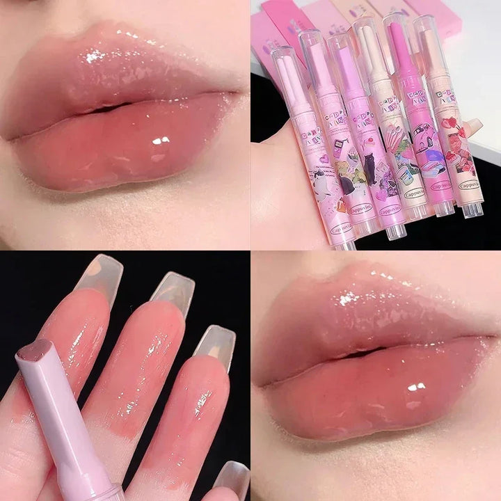 Rynx | Water Light Lip Glass Tint Clear Mirror Lipstick Waterproof Moisturizing Lipstick CAPPUVNI Shine Glitter Lipstick Women Makeup