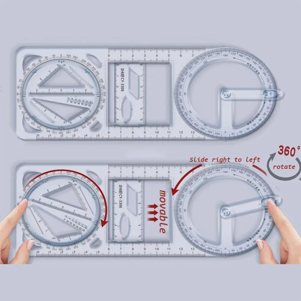 Lisslune | Math Genius Multi-Angle Drawing Precision Ruler